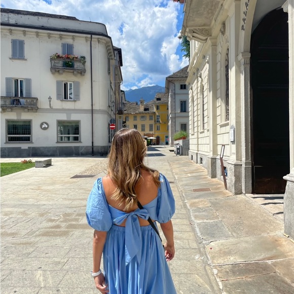 Abercrombie & Fitch blue tie-back midi dress, size S - Picture 2 of 5